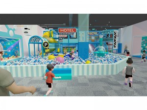 2 levels city theme indoor playground structure