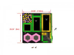 Unique small trampoline park for indoor playground