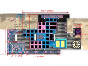 Enormous sports trampoline park
