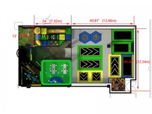Small trampoline park for indoor playground