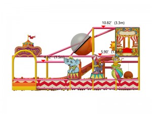 2 levels circus theme indoor playground with ball pit
