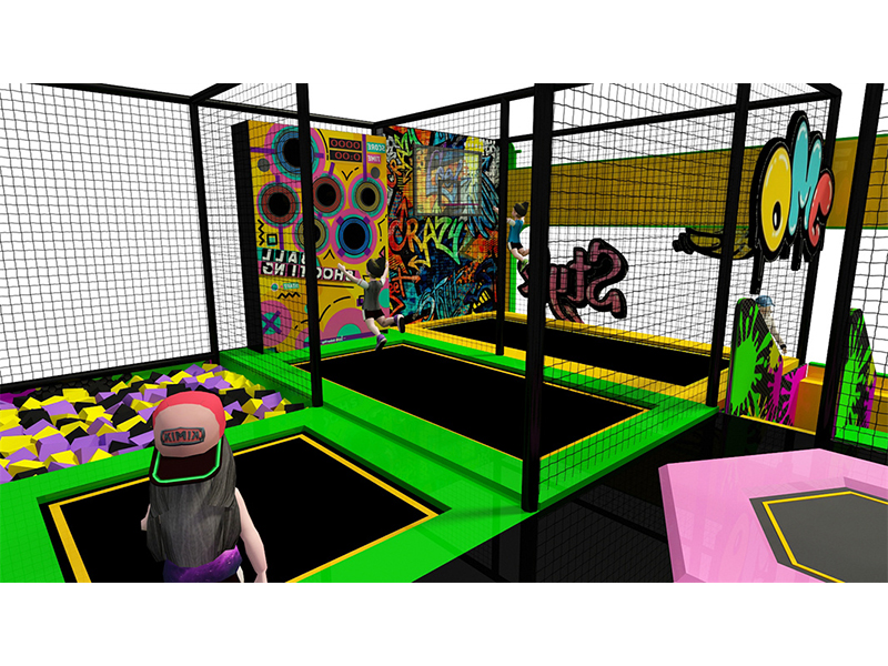 Unique small trampoline park for indoor playground5
