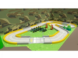 Kids racing track for indoor playground.