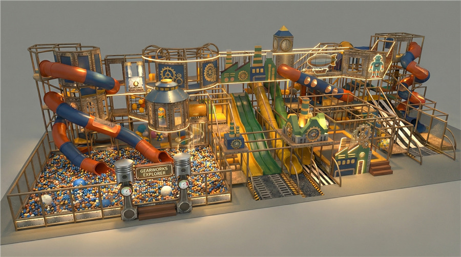 euro factory with lights