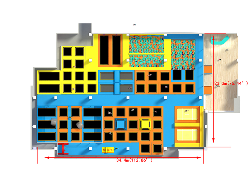 Big comprehensive Trampoline park for indoor playgroundg